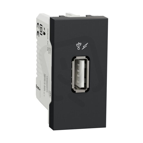Unica USB 2.0 nabíjecí konektor, 1M, Antracit SCHNEIDER NU342854