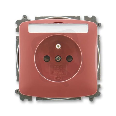 ABB TANGO Zásuvka s ochr. kolíkem s clonkami vřesová červená 5519A-A02352 R2