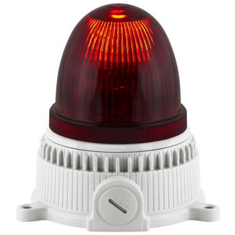 SIRENA Modul zábleskový OVOLUX X 24 V, ACDC, IP65, M16, červená, světle šedá