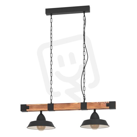 Závěsné svítidlo OLDBURY E27 černá/hnědá RUSTIKAL 2X60W IP20 EGLO 44085