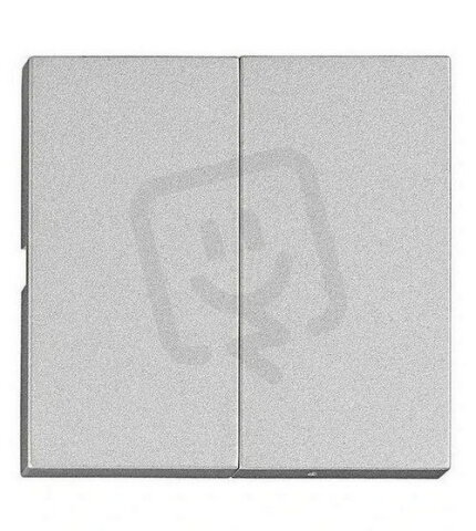 Kryt spínačů a ovladačů dvojitý, stříbrný SCHRACK EV122302--