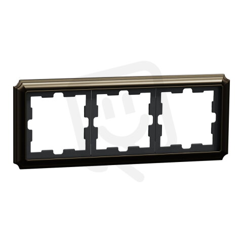Rámeček Merten D-Antique kovový, trojnásobný, mocca, kov SCHNEIDER MEG4030-4752