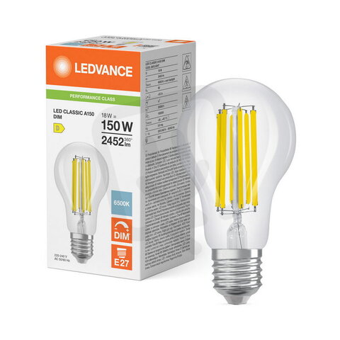 Světelný zdroj LED CLASSIC A DIM P 18W 865 Clear E27 LEDVANCE 4099854777677