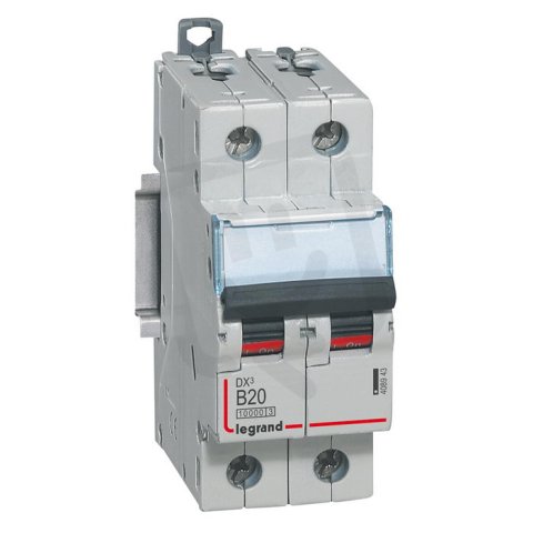 DX3 JISTIČ, 2 PÓLOVÝ, CHAR. B,20A 10000A/16KA LEGRAND 408943