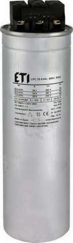Kompenzační kondenzátor LPC 25 kVAr, 400V, 50HZ ETI 004656754