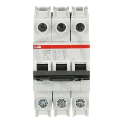 S203MR-K40 jistič char. K Icu: 10kA 40A 3p UL 1077 ABB 2CDS273437R0557