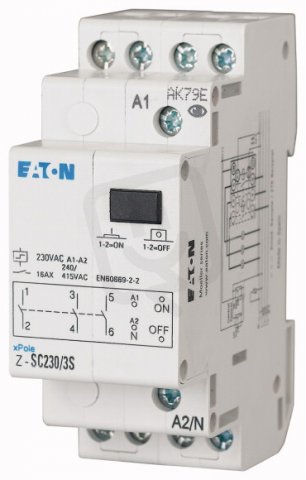 Eaton 265324 Impulsní relé,centrál.ovládání,230V~,1zap.1přep.k Z-SC230/1S1W
