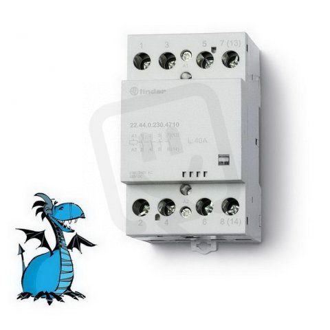 Instalační stykač, 3Z+1R/40 A, 230 V AC/DC, MI, AgSnO2 FINDER 22.44.0.230.4710