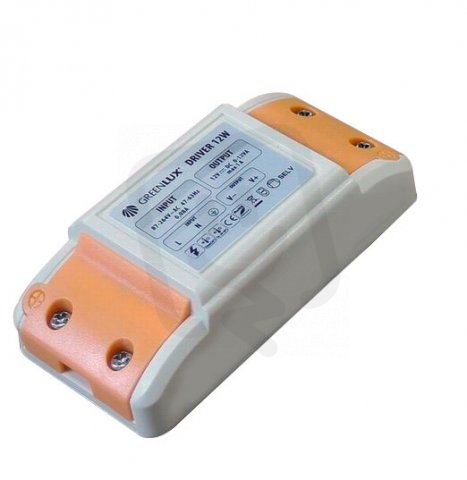 DRIVER LED IP20-P 12W LED driver plastový GREENLUX GXLD016