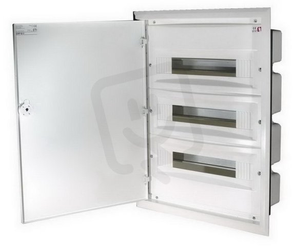 Zapuštěná rozvodnice s plechovými dvířky ERP18-3 54M (3x18) IP40 ETI 001101212