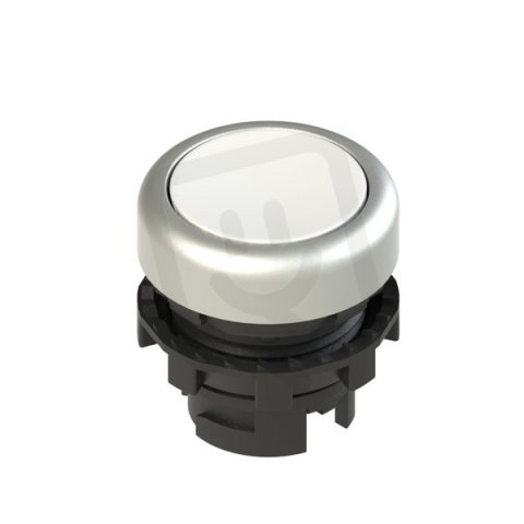 Tlačítko, 20 mm, bílé, bez symbolu, chromový kroužek PIZZATO E21PU2R2290