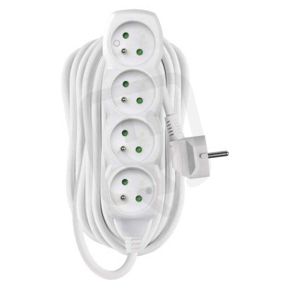 Prodlužovací kabel 10 m 4 zásuvky bílý PVC 1,5mm2 EMOS P0410R