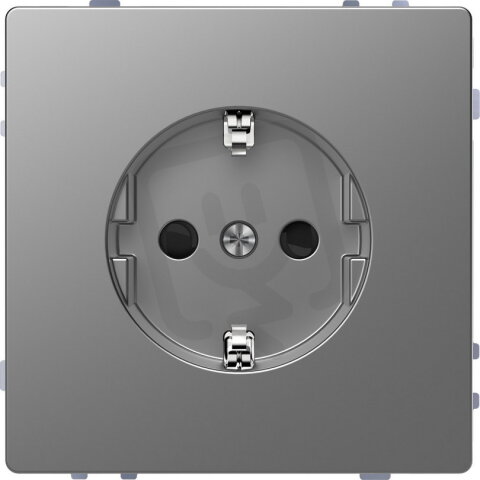 Zásuvka Merten D-Life 250V/16A SCHUKO šroubová Stainless Steel MTN2400-6036