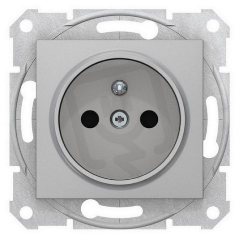 Sedna Zásuvka 2P+PE bezšroubová clonky, Aluminium SCHNEIDER SDN2800760