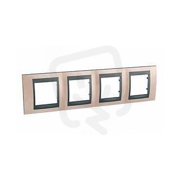 Unica Top Krycí rámeček čtyřnásobný, Onyx Copper/Grafit SCHNEIDER MGU66.008.296