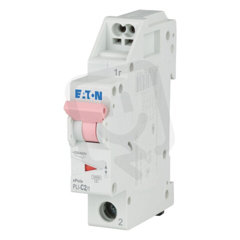 PLI-C2/1 Jistič PLI (bezšroubové svorky nahoře) char C 1-pólový 10kA 2A 101252