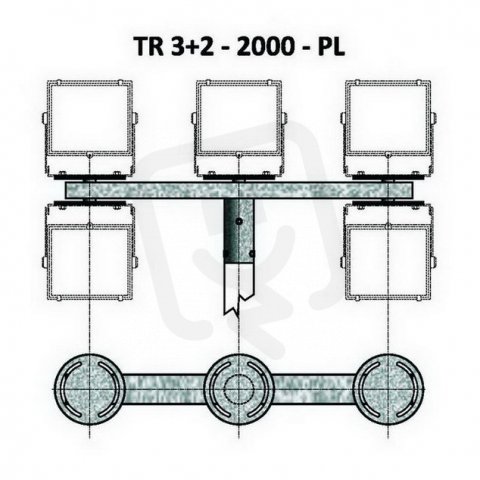 Amako 1832200060 držák pro reflektory PL, natáčení do stran TR 3+2 - 2000 - PL