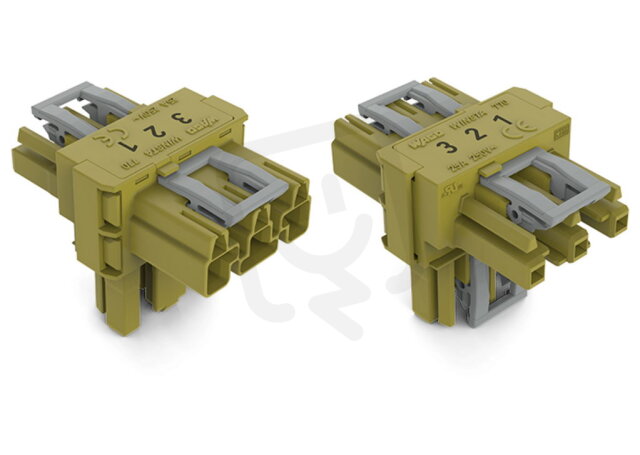 T-rozdělovač 3pól. Kód. B světle zelená WAGO 770-1712