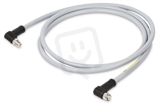 Napájecí kabel, Zásuvka M12L,  úhlová, Zástrčka M12L,  úhlová 5pól.