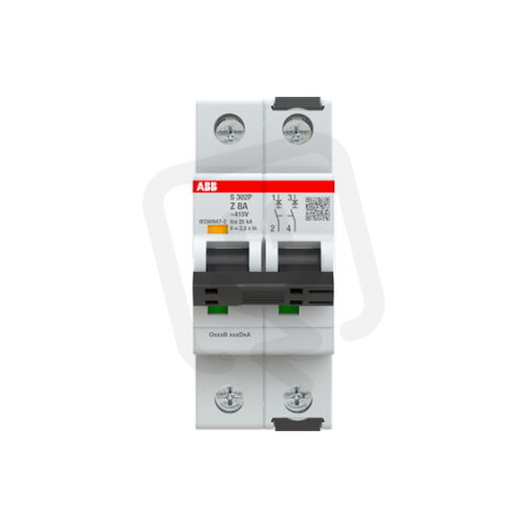S302P-Z8 2F jistič 8 A char. Z 25kA ABB 2CDS382001R0408