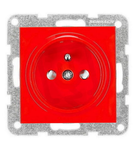 Zásuvka ČSN bezpečnostní clonka, šroubové svorky, červená SCHRACK EV101356--