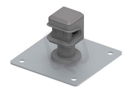Plastový držák vedení na kovovém podstavci na drát 8mm, StZn/plast 402112