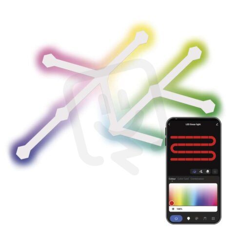 GoSmart LED svítidlo Lines bílé 9 dílů 34 W RGBIC stmívatelné WiFi EMOS ZIW249R