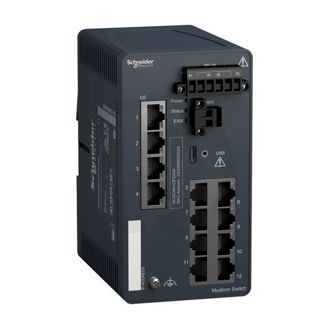 Modicon řízený přepínač 8FE TX/4GE TX SCHNEIDER MCSESM123F23G0