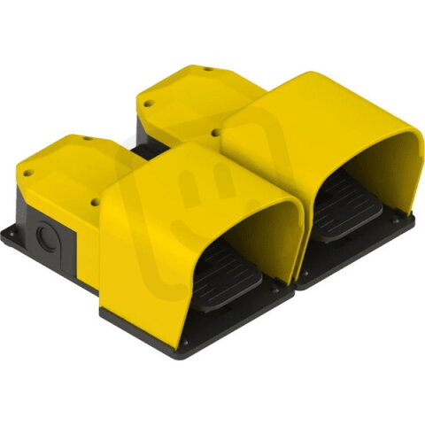 Dvojitý nožní spínač M20x1,5, plast, 1NO+1NC/1NO+1NC, žlutá PIZZATO PC2-102