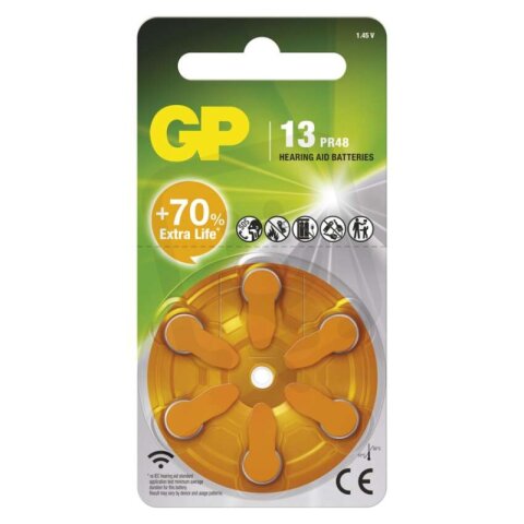 Baterie do naslouchadel GP ZA13 (PR48) GP BATTERIES B35136