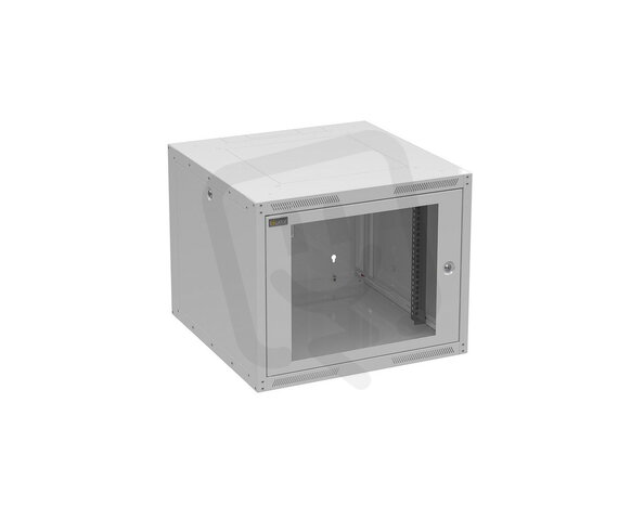 Nástěnný nýtovaný rozvaděč GrandN DUO 9U s prosklenými dveřmi,hl.600mm 83000983