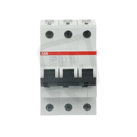 S203M-K50 3 fázový jistič 50 A char. K 10kA ABB 2CDS273001R0577