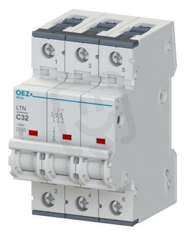 LTN-1B-3 Jistič In 1A,Ue AC 230/400V/DC 216V, ch.B, 3pól, 10 kA OEZ:46640