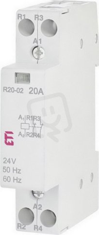 Modulární stykač R 20-02 24V, 2p, 1M, kontakty 2xNC,20A, 24V AC ETI 002461231