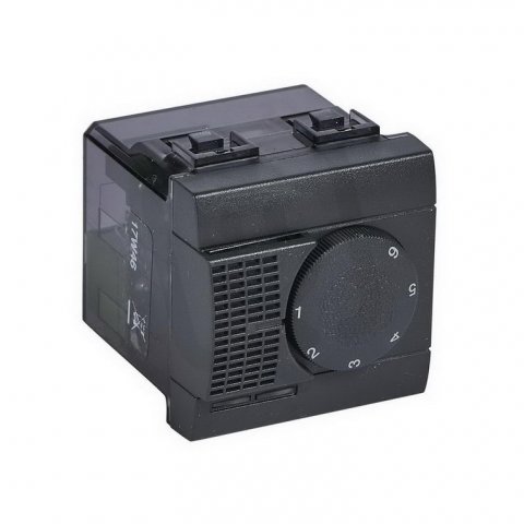 BTICINO LIVINGLIGHT ELEKTRICKÝ POKOJOVÝ TERMOSTAT 2MODULOVÝ ANTRACIT L4441FH