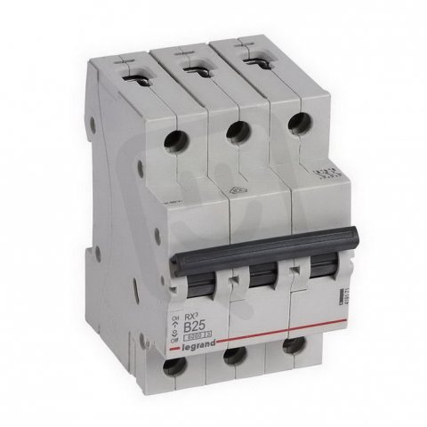 RX3 JISTIČ, 3 PÓLOVÝ, CHAR. B, 25A 6000A LEGRAND 419171