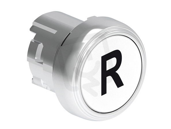 Lovato LPSB1178 Tlačítko s návratem kovové se symboly d22mm lícující R / bílé