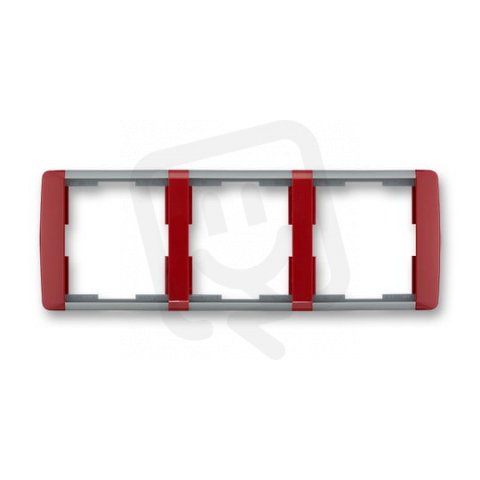 ELEMENT Trojrámeček vodorovný karmínová/led. šedá ABB 3901E-A00130 24