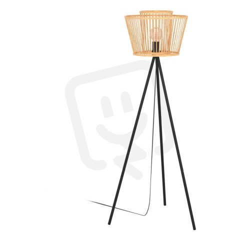 Stojací svítidlo HYKEHAM 1xE27 bambus/černá 40W IP20 EGLO 43855