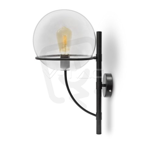 Wall Lamp Globe Shape Glass Transparent