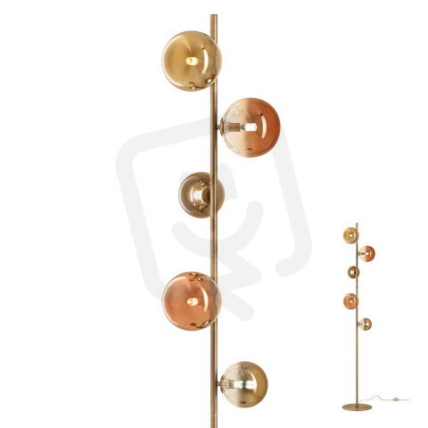 Stojací lampa ROY LAMP 5X10W G9 MATT BRASS/GOLD+COFFEE IP20 REDO 01-2785