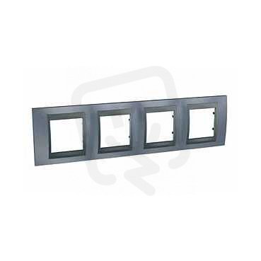 Unica Top Krycí rámeček čtyřnásobný, Metal grey/Grafit SCHNEIDER MGU66.008.297