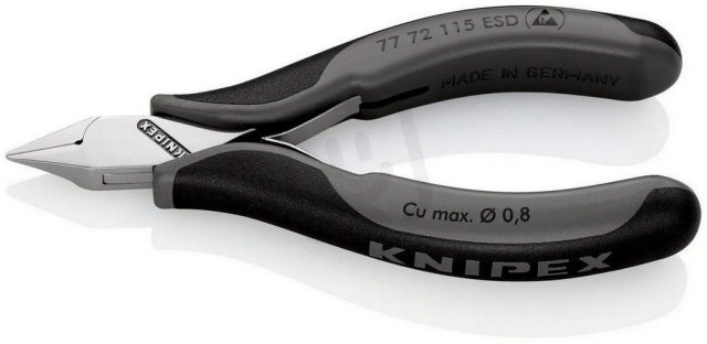 Boční štípací kleště pro elektroniku ESD 115 mm KNIPEX 77 72 115 ESD