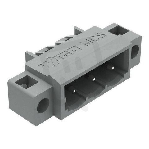 Konektor s pájecími piny THT, pájecí kontakt 1,0x1,0 mm, úhlové, šedá 3pól.