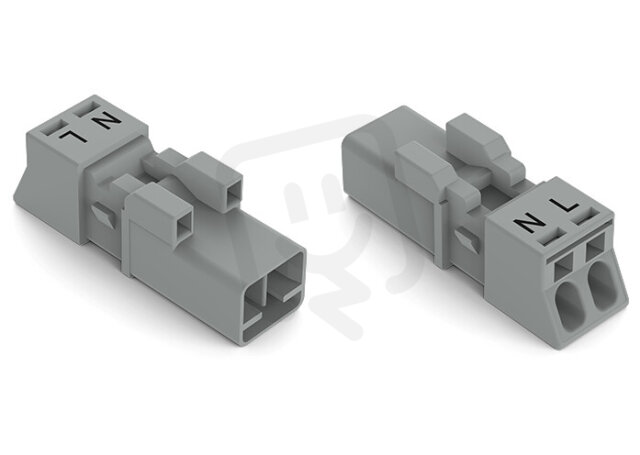 Zástrčka 2pól. Kód. B šedá WAGO 890-252/060-000