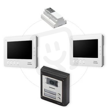 VIDEX BUS2 7''  handsfree videosouprava, 2 úč., ZM, broušená nerez, rybí oko