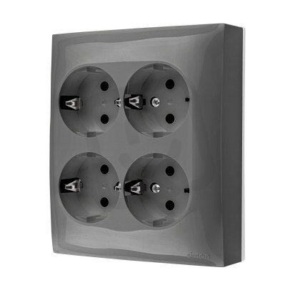 Zásuvka silová 4 násobná typ F (přístroj