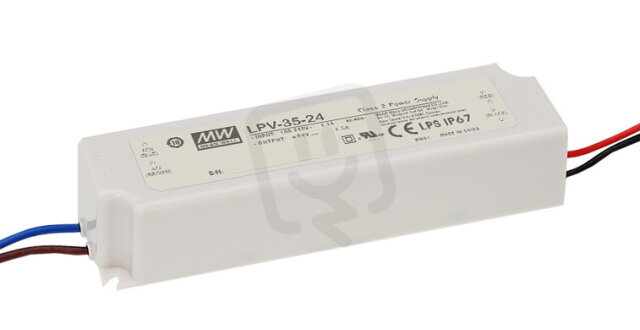 Napájecí zdroj pro LED 35W 24V IP67 MEAN WELL LPV-35-24