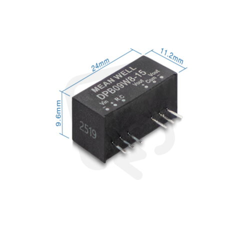 Měnič DC/DC modulový 9W 12V 0-375mA MEAN WELL DPB09W8-12