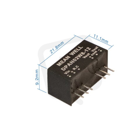 Měnič DC/DC modulový 2W 15V MEAN WELL DPAN02W8-15